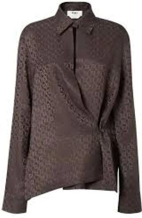 Fendi Dames, Blouses & Shirts, Bruin, Maat: XS Zijde