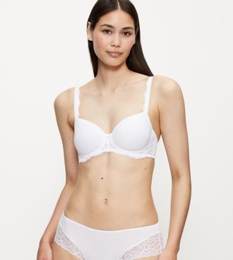 Triumph T-Shirt-BH TRIUMPH Amourette Charm, Damen, Gr. 85, Cup B, weiss (wei&szlig;), Microtouch, Obermaterial: 45% Polyester, 34% Polyamid, 21% Elasthan, unifarben