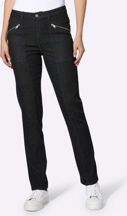 Heine Bequeme Jeans HEINE, Damen, Gr. 34, Normalgr&ouml;ssen, schwarz, 81% Baumwolle, 17% Polyester, 2% Elasthan, unifarben, lang, Jeans Bequeme Jeans