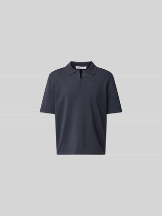 Maison Kitsun&eacute; T-Shirt in Strick-Optik in Dunkelgrau, Gr&ouml;&szlig;e XL