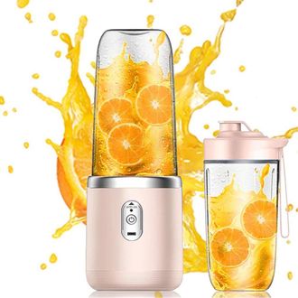 OEM Batidora Port&aacute;til Con Dos Vasos Mezcladores, Batidora El&eacute;ctrica Port&aacute;til De 400 Ml, Inal&aacute;mbrica, Mini Batidora, Rosa