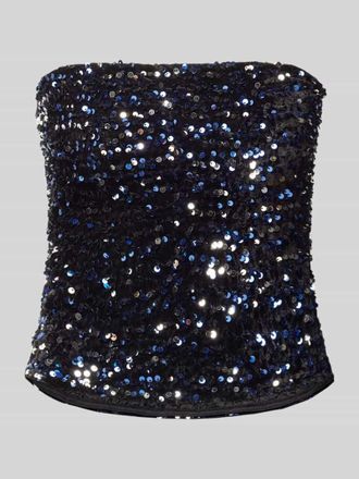 Pieces Slim Fit Tube Top mit Pailletten Modell KAM in Black, Gr&ouml;&szlig;e S