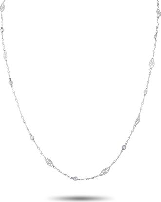 Luxury Bazaar Platinum 0.50ct Diamond Station Necklace MF17-070726