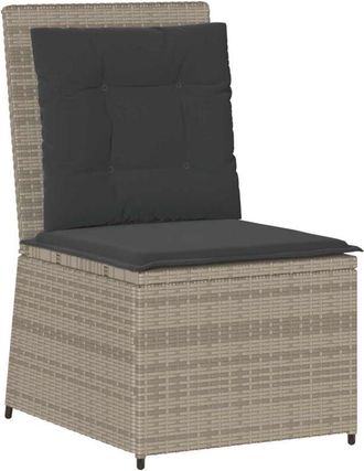 vidaXL Sof&aacute; De Jard&iacute;n Con Coj&iacute;n Gris Claro Rat&aacute;n Sint&eacute;tico Vidaxl