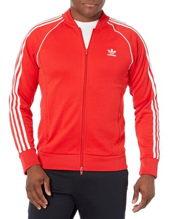 adidas Originals Mens Adicolor Classics Primeblue SST Track Jacket, Vivid Red, Medium (IZN67)