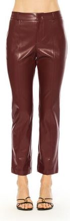 Alexia Admor Lior Vegan Leather Pants in Burgundy at Nordstrom, Size 12