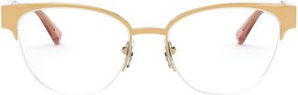 Versace VE12651463 Cat-Eye Semi Rim Eyeglasses - Gold