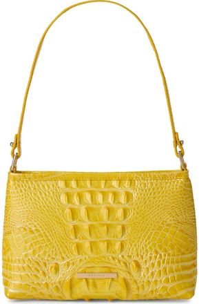 Brahmin Lorelei Croc Embossed Leather Shoulder Bag in Vivid Yellow at Nordstrom