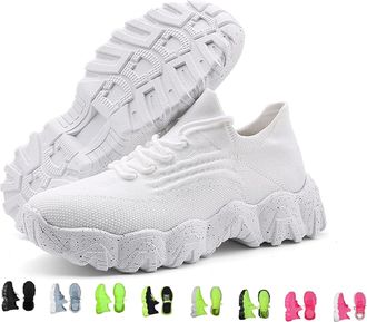 Generic Simplysnug Shoes, Womens Mesh Lace Up Lightweight Low Top Sneakers, Casual Tennis Shoes, Slip on Tennis Walking Shoes (8,White)