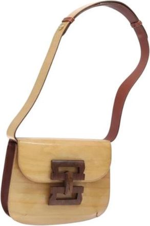 Ferragamo Tweedehands Canvas handtassen - Dames - Vintage Schoudertas - Beige - ONE Size - Vintage