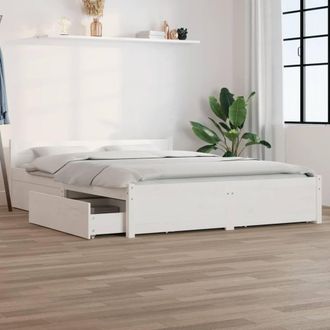 Berkfield Home Bed Frame with Drawers White 140x200 cm