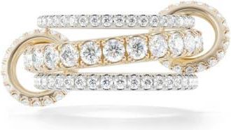 Spinelli Kilcollin Junia Diamond Pav&eacute; Linked Stack Ring in Yellow Gold at Nordstrom, Size 7