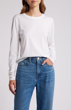 Frame Denim Cotton Crewneck Top in White at Nordstrom Rack, Size X-Large