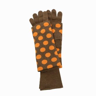 Portolano Two In One Gloves And Armwarmer In Polka Dots