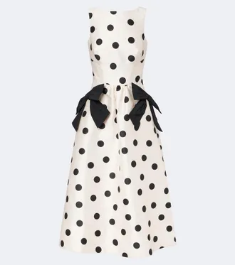 Rebecca Vallance Bow-detail polka-dot midi dress