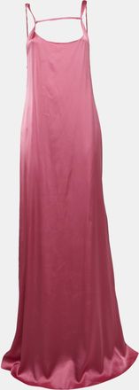 Jacquemus La Robe Stretch Satin Open-Back Mentalo Maxi Dress