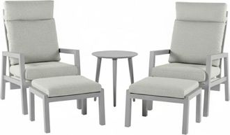 ED&Egrave;N JARD&Iacute; Conjunto de mesa redonda y sillas para exterior Gris tierra