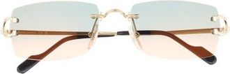 Cartier 56mm Rimless Rectangular Sunglasses in Gold at Nordstrom