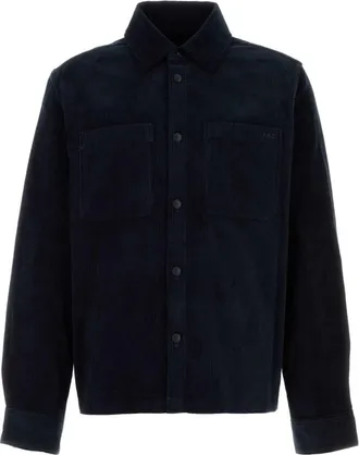 A.P.C. Dark blue corduroy Leon shirt