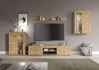 Inosign Wohnwand »Aosta, 4-tlg., bestehend aus: 2x Vitrine, Lowboard & Wandboard« 4 Stk. tlg