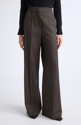 Max Mara Campo Virgin Wool Pants in Black at Nordstrom, Size 12