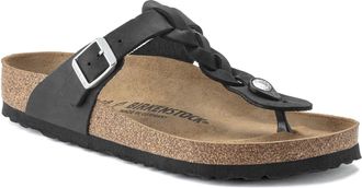 Birkenstock Womens Gizeh Sandals in Black Leather - Size UK 5.5
