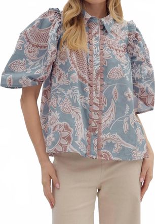 Entro Palo Alto Modern Paisley Top In Multi