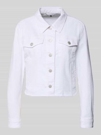 Marc Cain Jeansjacke mit Brusttasche und Fransen in Weiss, Gr&ouml;&szlig;e 36