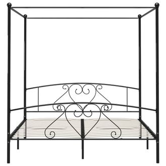 Berkfield Home Elegant Canopy Bed Frame Black Metal 200x200 cm