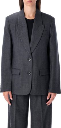 Anine Bing Oversized Dark Grey Wool Blazer