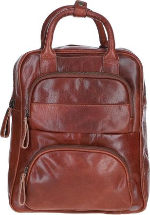 Ashwood Leather Mens Compact Backpack with Front Zip Pockets - Chocolate - One Size