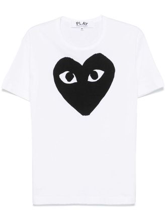 Comme Des Gar&ccedil;ons T-shirt in cotone con cuore nero Comme Des Garcons