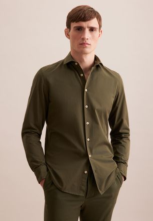 Seidensticker Businesshemd SEIDENSTICKER, Herren, Gr. L42, normale &Auml;rmell&auml;ngen, gr&uuml;n, 100% Baumwolle, unifarben, slim fit, 2-Knopf-Manschette, Hemden Businesshemd, 