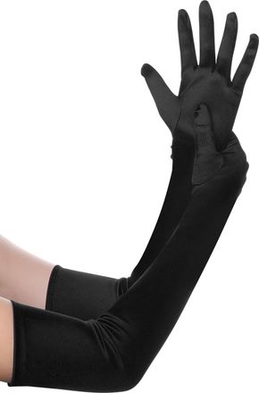 Babeyond Babeyond womens classic satin gloves, Audrey Hepburn 1920s style gloves; elbow to wrist length 52/55 cm - - One size
