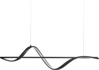 Beliani L&aacute;mpara Colgante Led Decorativa Geom&eacute;trica Dise&ntilde;o Suspendido De Metal Negro Khutti