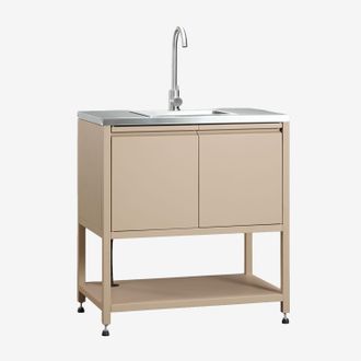 Sklum M&oacute;dulo De Almacenamiento Con Fregadero Para Cocina Modular De Exterior En Acero Savona Sklum