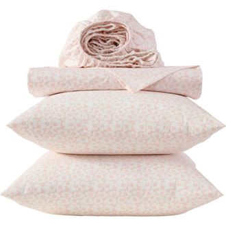 Marimekko Pikkuinen Unikko Cotton Sheet Set in Light Pink at Nordstrom, Size Queen