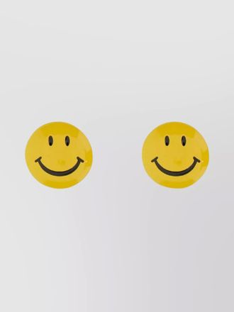 Moschino round smiley face earrings with glossy finish