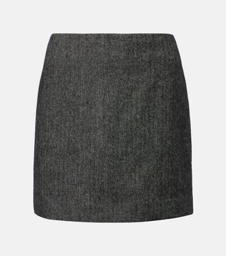 Blaz&eacute; Milano Blaz&eacute; Milano Coci herringbone wool-blend miniskirt