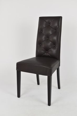 Tommychairs Tommychairs 2 Sillas Chantal En Haya, Asiento En Polipiel Marron