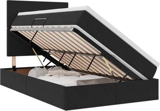 vidaXL Bed with Mattress with Headboard Black 120 x 190 cm Velvet vidaXL