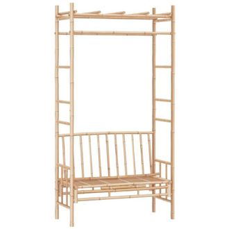 vidaXL Garden Bench with Pergola 116 cm Bamboo vidaXL