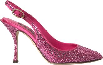 Dolce & Gabbana Pink Slingbacks Crystal Pumps Womens Shoes