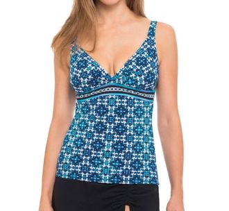Gottex D-Cup V-Neck Tankini Top In Pro Collage