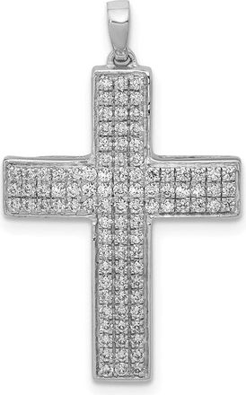 Diamond2Deal 14k White Gold 1/2ct. Diamond Latin Cross Pendant