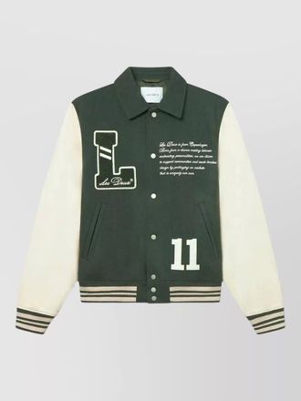 Les Deux wool varsity jacket contrast sleeves