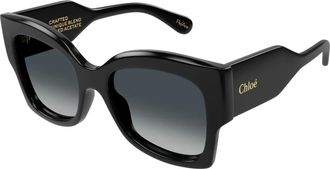 Chlo&eacute; Zonnebril - Dames - Zonnebrillen - Zwart - 55 MM - Accessoires