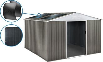 Habitat et Jardin Habitat Et Jardin - Cobertizo de jardín metálico - 15,16 m² con panel solar