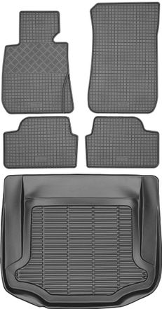 OEM Juego De Alfombrillas De Goma Para Coche Y Alfombrilla Para Maletero Para Bmw Serie 1 E87 Hatchback (2004-2011)