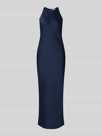 Vila Abendkleid aus Satin mit Rundhalsausschnitt Modell RAVENNA in Marine, Gr&ouml;&szlig;e 34